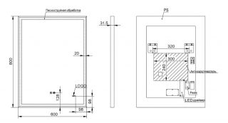 Зеркало ESBANO с подсветкой ES-3682 HD 60x80
