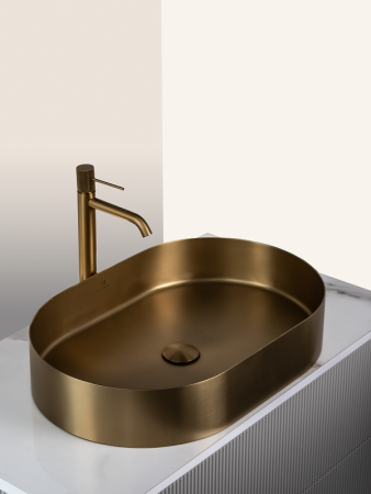 Раковина AltroBagno Eterno 001025 OrSp из нержавеющей стали золото матовое Раковина AltroBagno Eterno 001025 OrSp из нержавеющей стали золото матовое