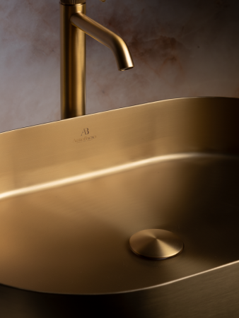 Раковина AltroBagno Eterno 001025 OrSp из нержавеющей стали золото матовое Раковина AltroBagno Eterno 001025 OrSp из нержавеющей стали золото матовое