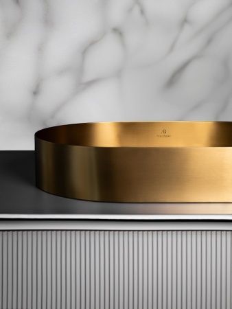 Раковина AltroBagno Eterno 001025 OrSp из нержавеющей стали золото матовое Раковина AltroBagno Eterno 001025 OrSp из нержавеющей стали золото матовое