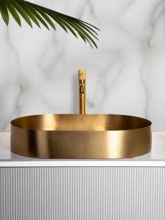 Раковина AltroBagno Eterno 001025 OrSp из нержавеющей стали золото матовое Раковина AltroBagno Eterno 001025 OrSp из нержавеющей стали золото матовое