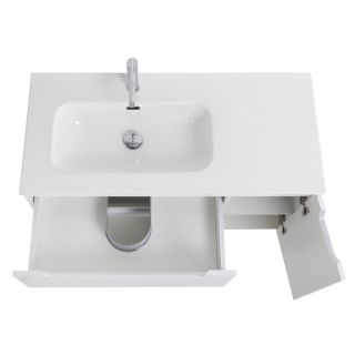 База под раковину BelBagno подвесная с двумя выкатными ящиками и одной распашной дверцей, левосторонн.Bianco Lucido,1004x462x500, ETNA-1000-2C-1A-SO-BL-L белый глянцевый