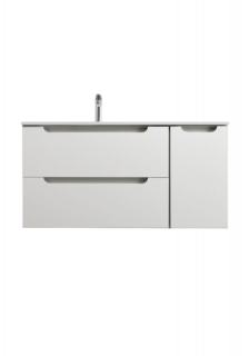 База под раковину BelBagno подвесная с двумя выкатными ящиками и одной распашной дверцей, левосторонняя, Bianco Opaco,1000x455x500, ETNA-1000-2C-1A-SO-BO-L  белый матовый