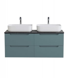 База под раковину BelBagno подвесная с четырьмя выкатными ящиками для раковины с двумя чашами,  1200x455x500, ETNA-1200-4C-SO-2-AO голубой матовый