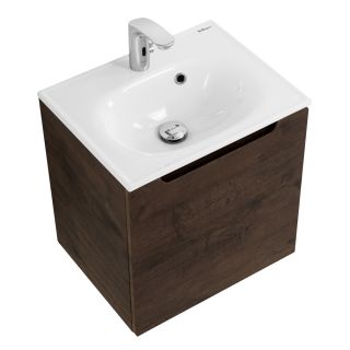 База под раковину BelBagno подвесная с одной распашной дверцей, с одной полкой, левосторонняя, Rovere Moro, 496x392x500, ETNA-500-1A-SO-RW-P-L дуб темный