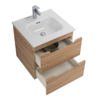 База под раковину BelBagno подвесная с двумя выкатными ящиками, с доводчиками, Rovere Bianco, 500x460x500, ETNA-500-2C-SO-WO дуб светлый