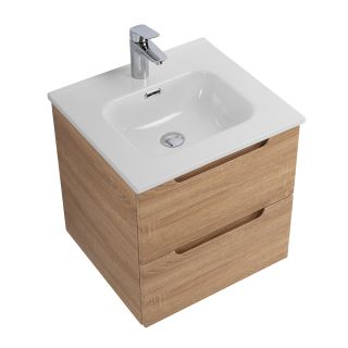 База под раковину BelBagno подвесная с двумя выкатными ящиками, с доводчиками, Rovere Bianco, 500x460x500, ETNA-500-2C-SO-WO дуб светлый