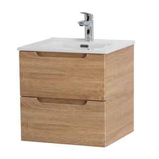 База под раковину BelBagno подвесная с двумя выкатными ящиками, с доводчиками, Rovere Bianco, 500x460x500, ETNA-500-2C-SO-WO дуб светлый
