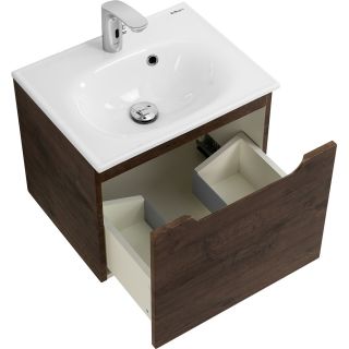 База под раковину BelBagno подвесная с одним выкатным ящиком, Rovere Moro, 596x460x400, ETNA-600-1C-SO-RW-P дуб темный