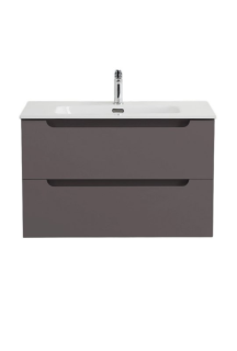 База под раковину BelBagno подвесная с двумя выкатными ящиками, с доводчиками, 800x455x500, ETNA-800-2C-SO-GSO темно-серый матовый