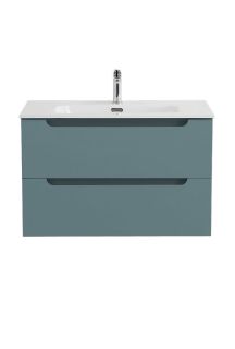 База под раковину BelBagno подвесная с двумя выкатными ящиками, с доводчиками, 900x455x500, ETNA-900-2C-SO-AO голубой матовый
