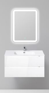 База под раковину BelBagno подвесная с двумя выкатными ящиками, с доводчиками, Bianco Lucido, 1000x455x600, ETNA-H60-1000-2C-SO-BL-P белый глянцевый