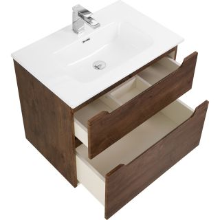 База под раковину BelBagno подвесная с двумя выкатными ящиками, с доводчиками, Rovere Moro, 1000x455x600, ETNA-H60-1000-2C-SO-RW-P дуб темный
