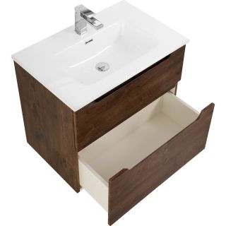 База под раковину BelBagno подвесная с двумя выкатными ящиками, с доводчиками, Rovere Moro, 1000x455x600, ETNA-H60-1000-2C-SO-RW-P дуб темный