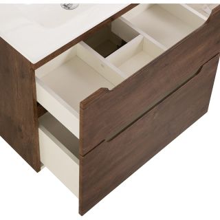 База под раковину BelBagno подвесная с двумя выкатными ящиками, с доводчиками, Rovere Moro, 1000x455x600, ETNA-H60-1000-2C-SO-RW-P дуб темный
