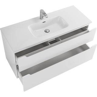 База под раковину BelBagno подвесная с двумя выкатными ящиками, с доводчиками, Bianco Lucido, 1200x455x600, ETNA-H60-1200-2C-SO-BL-P белый глянцевый