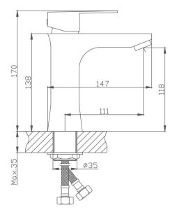 Смеситель для раковины Haiba HB10802 сатин