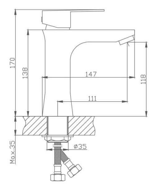 Смеситель для раковины Haiba HB10802 сатин