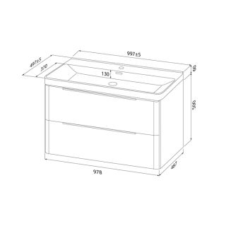 Тумба с раковиной IDDIS Клауд Икс (Cloud X) CLX10W0i95K 100 см белый