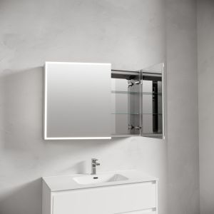Зеркальный шкаф с подсветкой Sancos Evoke SC80100 100 см серый