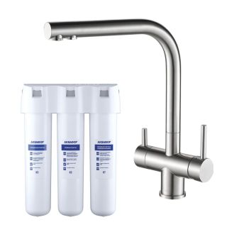 Смеситель для кухни Swedbe Selene Plus K8144K в комплекте с фильтром Аквафор Кристалл нержавеющая сталь Смеситель для кухни Swedbe Selene Plus K8144K в комплекте с фильтром Аквафор Кристалл нержавеющая сталь