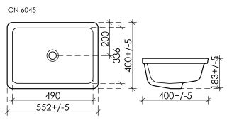 Встраиваемая раковина Ceramica Nova Element CN6045 55см белый Встраиваемая раковина Ceramica Nova Element CN6045 55см белый