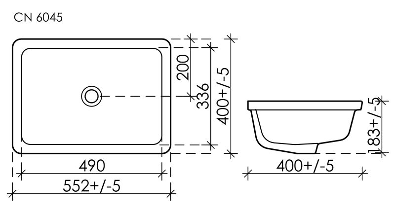 Встраиваемая раковина Ceramica Nova Element CN6045 55см белый