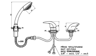 Смеситель на борт ванны Rav Slezak Dunaj D470.5YZ золото