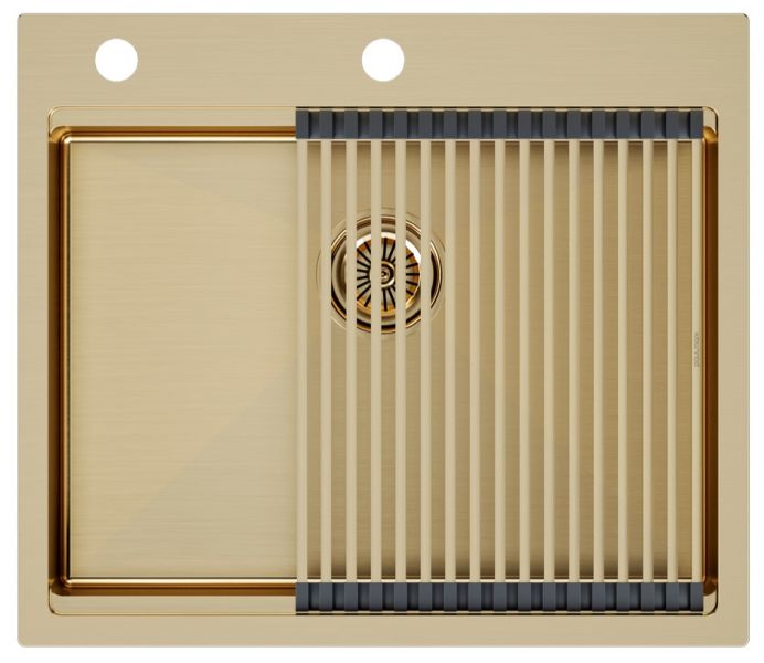Комплект Paulmark: мойка Brim-Pro 60 и ролл-мат Pro PM705951-BG+R405-BG брашированное золото Комплект Paulmark: мойка Brim-Pro 60 и ролл-мат Pro PM705951-BG+R405-BG брашированное золото