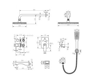 Душевой комплект Lemark URSUS LM7222BL Душевой комплект Lemark URSUS LM7222BL