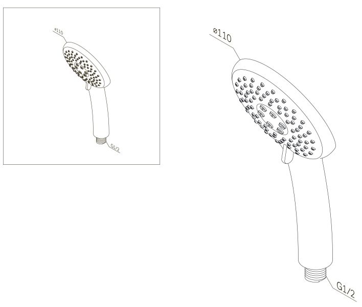 Душевая лейка Am.pm Like F0280000 110 мм