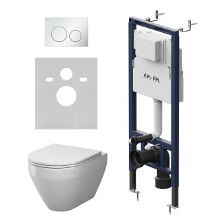 Комплект Am.Pm Spirit V2.0 IS130101.701900 инсталляция MasterFit с подвесным унитазом Aquaspin и клавишей