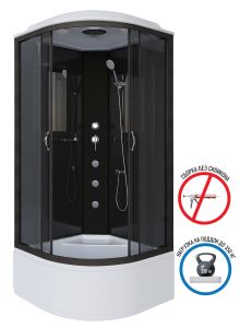 Душевая кабина Niagara NG-6508-14G с гидромассажем 90x90см чёрный/тонированное
