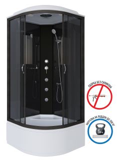 Душевая кабина Niagara NG-6508-14G с гидромассажем 90x90см чёрный/тонированное