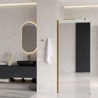 Душевая перегородка WasserKRAFT Rur 30W39BG-MR 90 см профиль золото стекло зеркальное