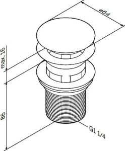 Ам.pm F0700164 Донный клапан, нажимной