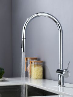 Смеситель для кухни AQUAme Cucina AQM9901CR с выдвижным изливом хром