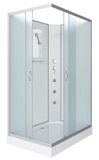 Душевая кабина Niagara NG-43975-14QBKG с гидромассажем 90x70см серебро/матовое