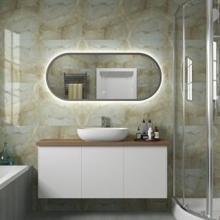 Зеркало с холодной подсветкой Art&Max Bari 50x120см серый матовый AM-Bar-500-1200-DS-F Зеркало с холодной подсветкой Art&Max Bari 50x120см серый матовый AM-Bar-500-1200-DS-F