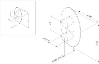 Смеситель Am.Pm Awe F1590000 для душа встраиваемый
