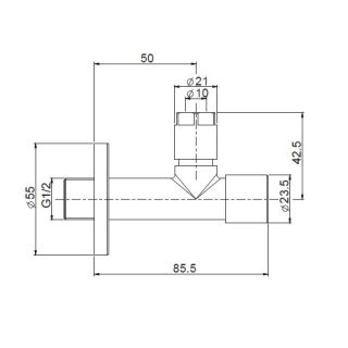 Вентиль с фильтром Carlo Frattini Sottolavabo F204NS чёрный матовый