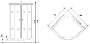 Душевая кабина Niagara NG-7715W с гидромассажем 90x90см серебро/прозрачное