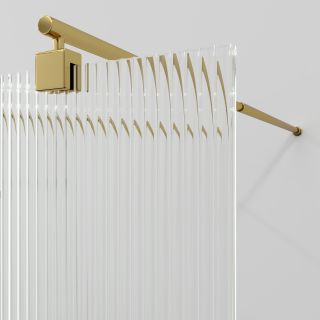 Душевая перегородка WasserKRAFT Vechte 60W40PG-FL 120 см профиль золото стекло рифлёное