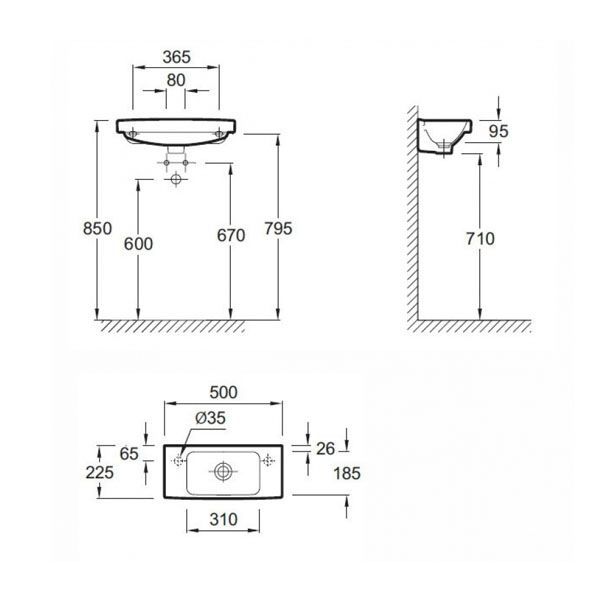 Раковина - столешница  Jacob Delafon ODEON UP E4701L-00