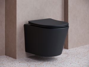 Подвесной унитаз Ceramica Nova Balearica CN6000MB безободковый чёрный матовый