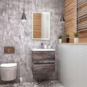Подвесная тумба под раковину Art&Max Family 50см бетон экзотик Family-500-2C-SO-PE