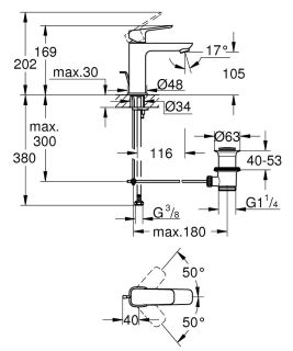 Смеситель для раковины GROHE Cubeo M-size 1017490000 хром