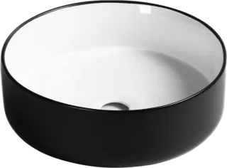 Раковина Milleau Nuage MU7044A-MB/GW глянцевый белый матовый черный Раковина Milleau Nuage MU7044A-MB/GW глянцевый белый матовый черный