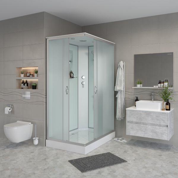 Душевая кабина Niagara NG-43975-14Q 90x70см серебро/матовое