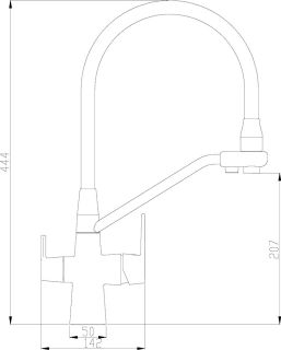 Смеситель для кухни ZORG Steel Hammer SH 903-6 BLACK CR Смеситель для кухни ZORG Steel Hammer SH 903-6 BLACK CR